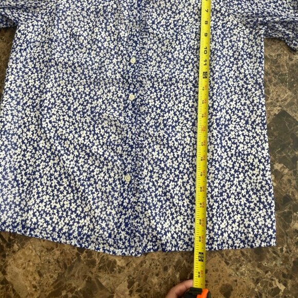 J.CREW BLOUSE ROYAL BLUE FLORAL SZ XS RUFFLES FAIRY PREPPY CORE - Picture 8 of 16